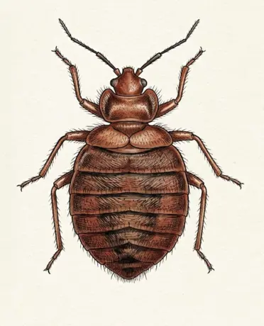 Close-up image of a bed bug for identification