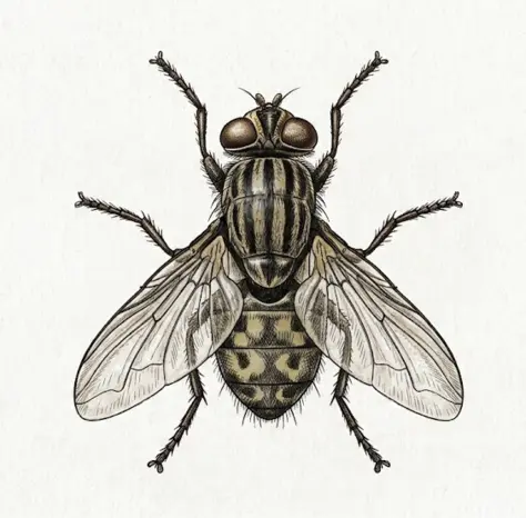 Close-up image of a fly for identification