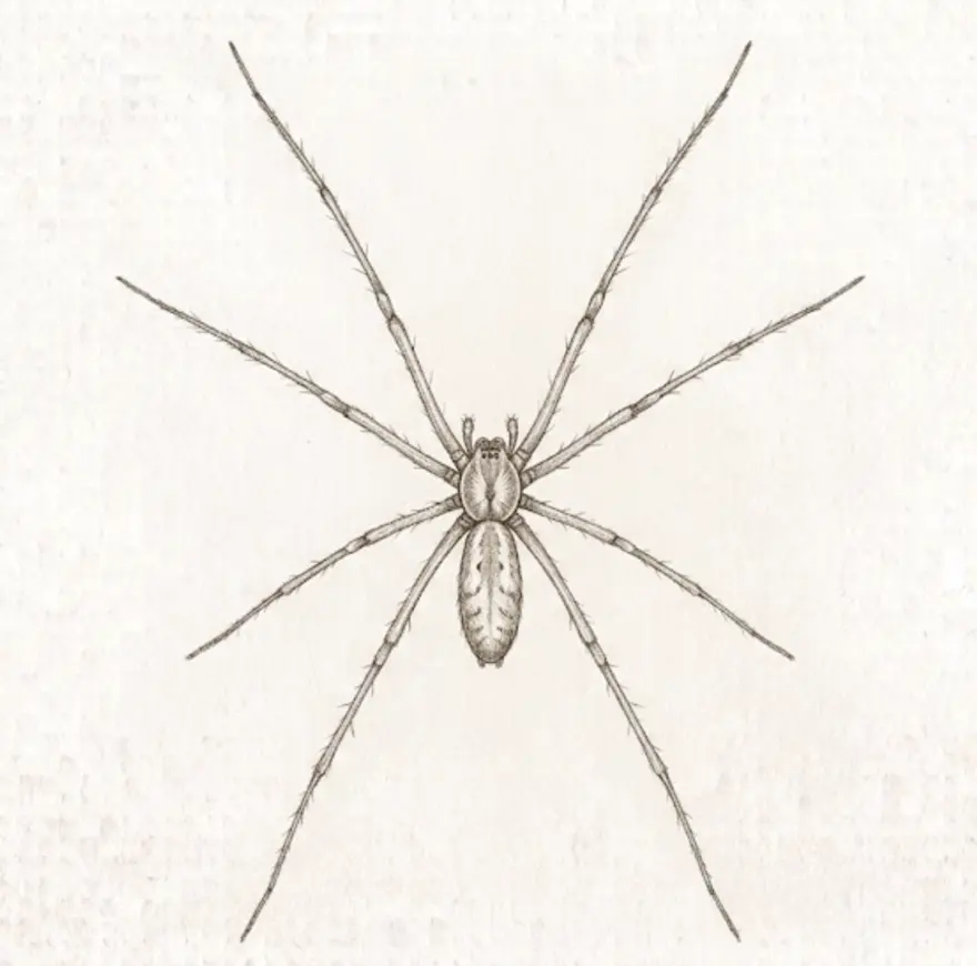 Close-up image of a house spider for identification