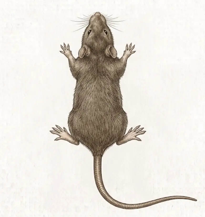 Close-up image of a palm rat for identification