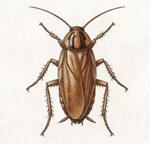 Close-up image of a cockroach for identification