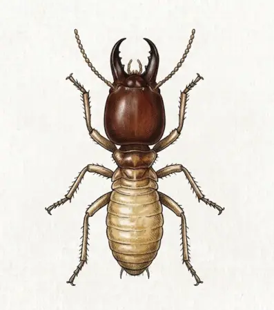 Close-up image of a termite for identification
