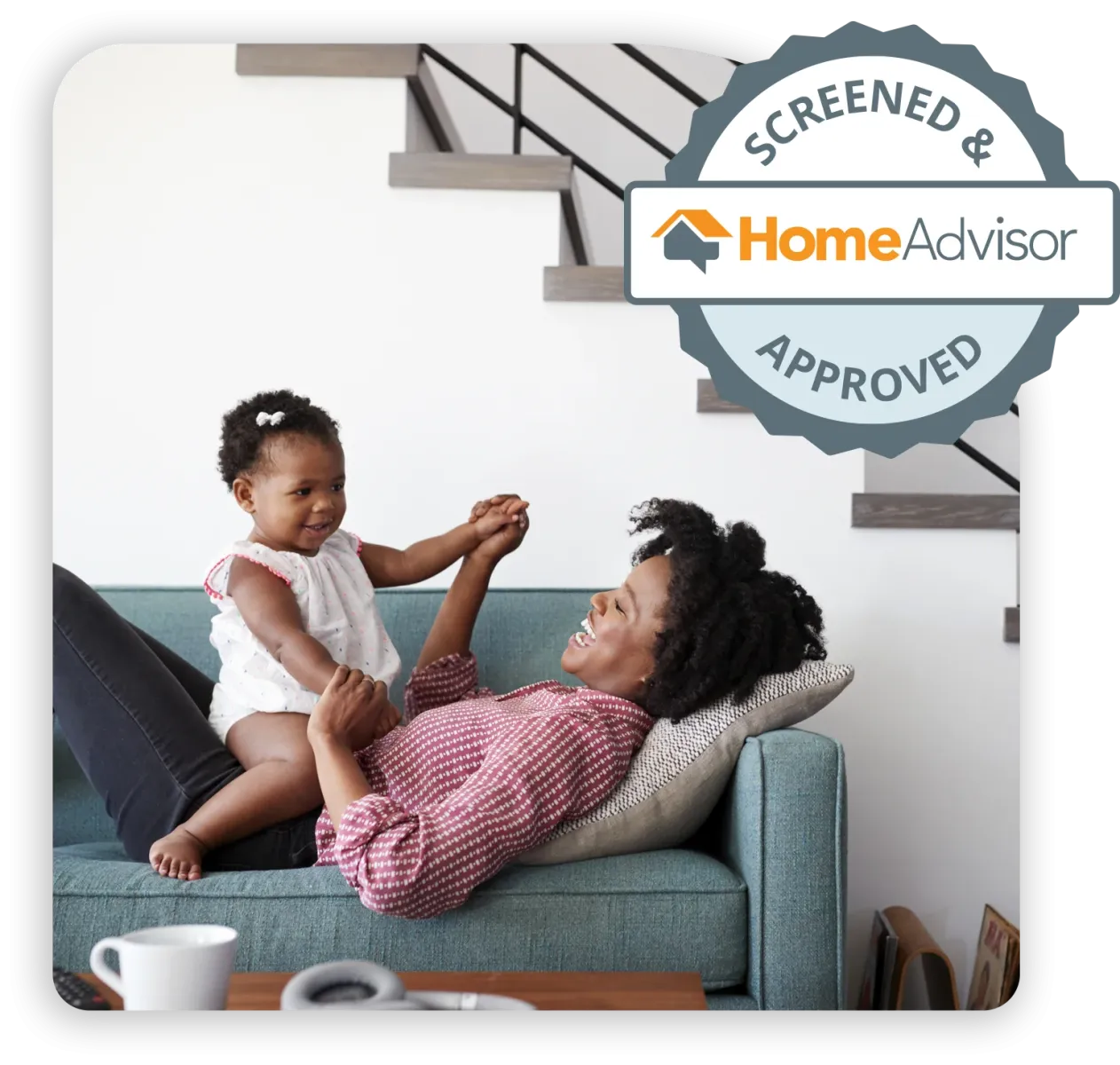 family relaxing in pest free home