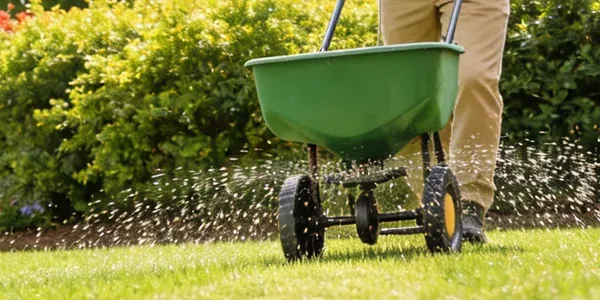 fertilizing lawn