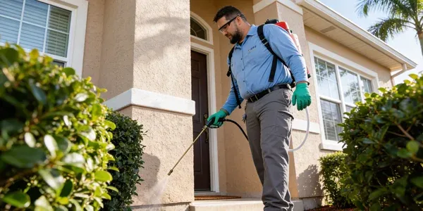 spraying exterior of home